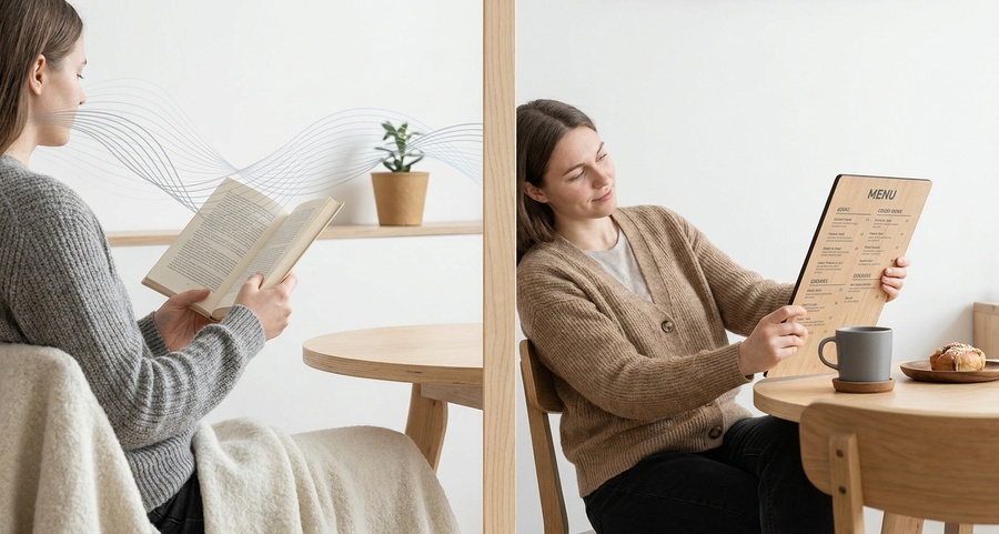 内声化と視読の違いを示す図解