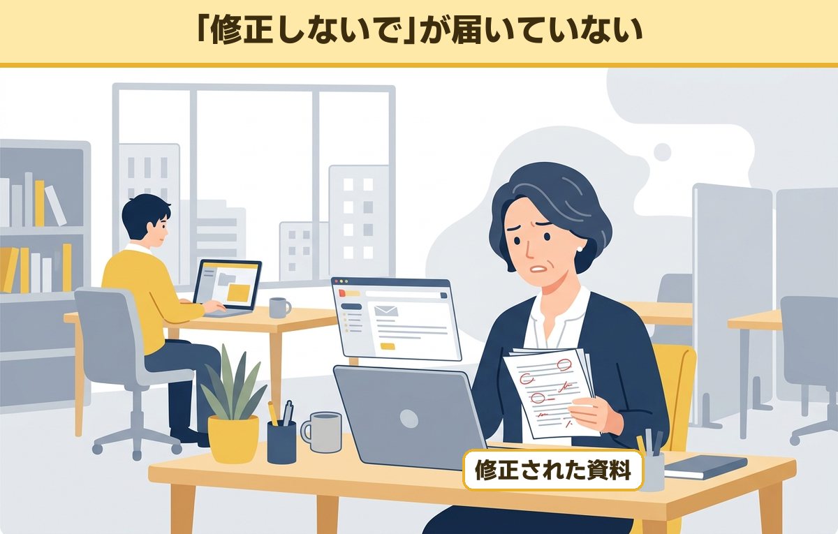 修正しないでとメールに書いたのに、修正された資料が返ってきて困る40代の管理職